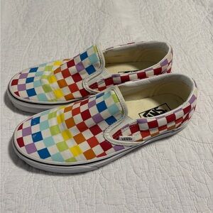 Vans women’s Colorful Checkered Slip-On Sneakers